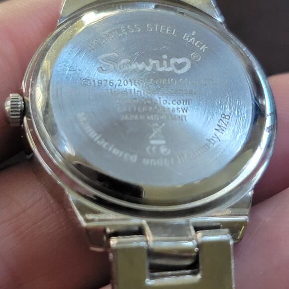 Hello Kitty Silver Watch Pink Heart Rhinestone Dial Women Bracelet Style Cute - Picture 5 of 10